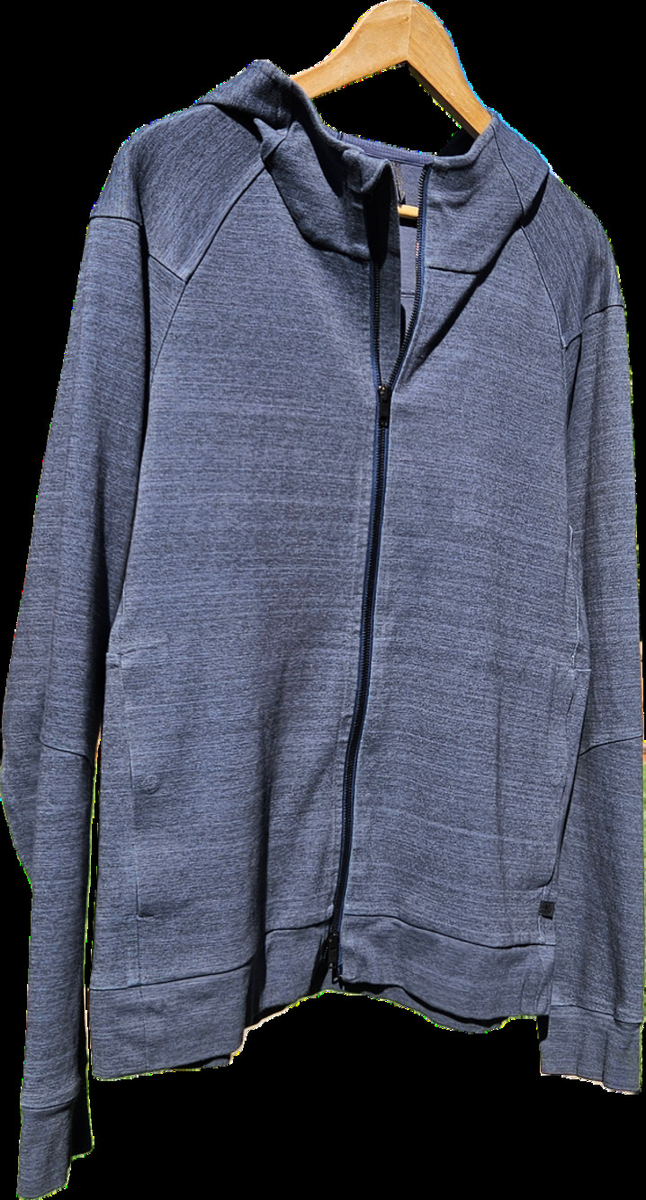 Lululemon Mens XL Heather Blue Full Zip Hoodie Snap Pockets